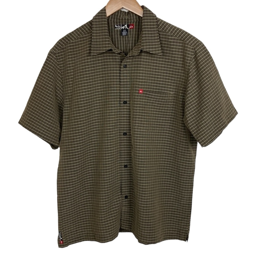 Quicksilver Brown Short Sleeve Button Front Shirt